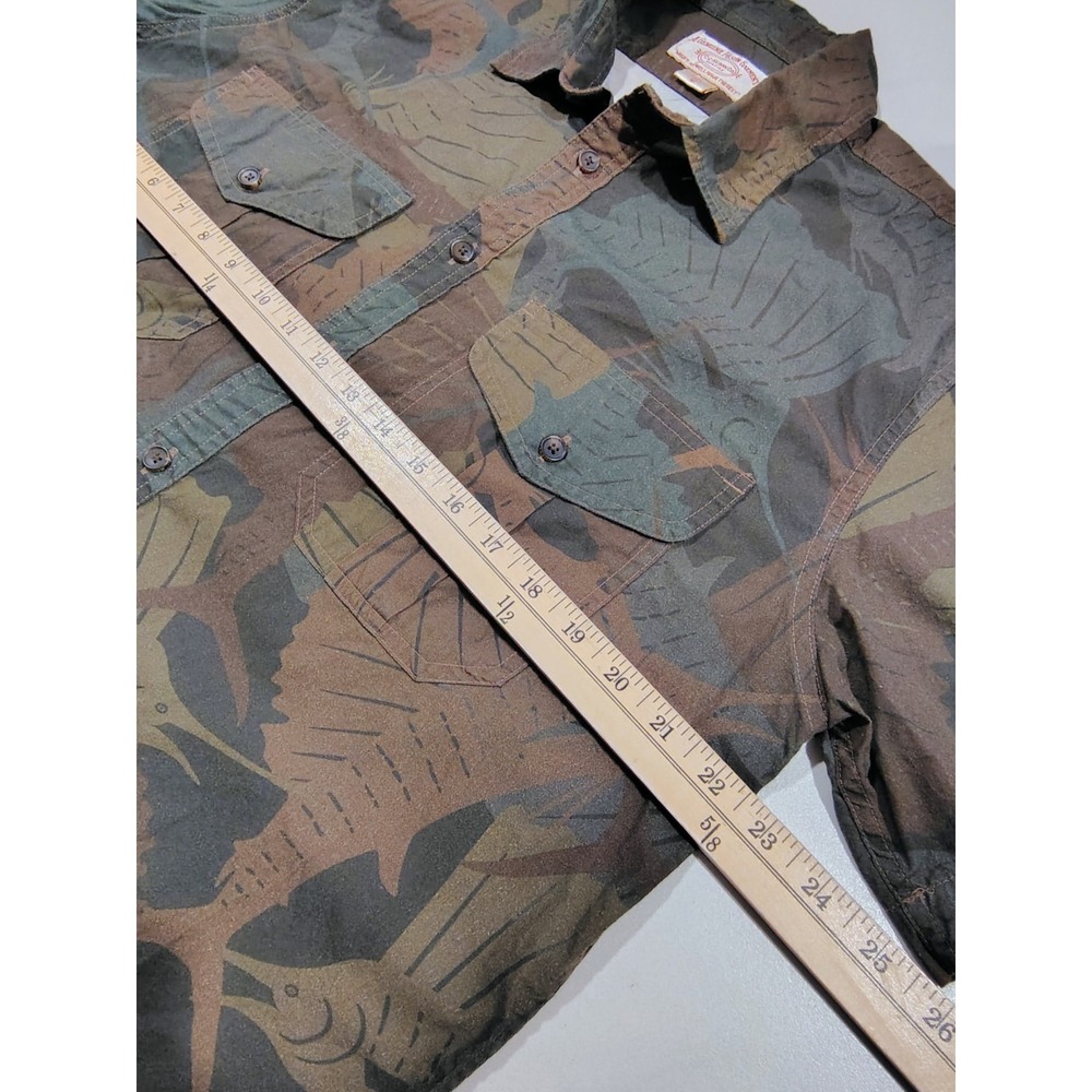Filson Feather Cloth Shirt Short Sleeve Men's Medium Sailfish Olive Camo Fishing - Picture 8 of 10